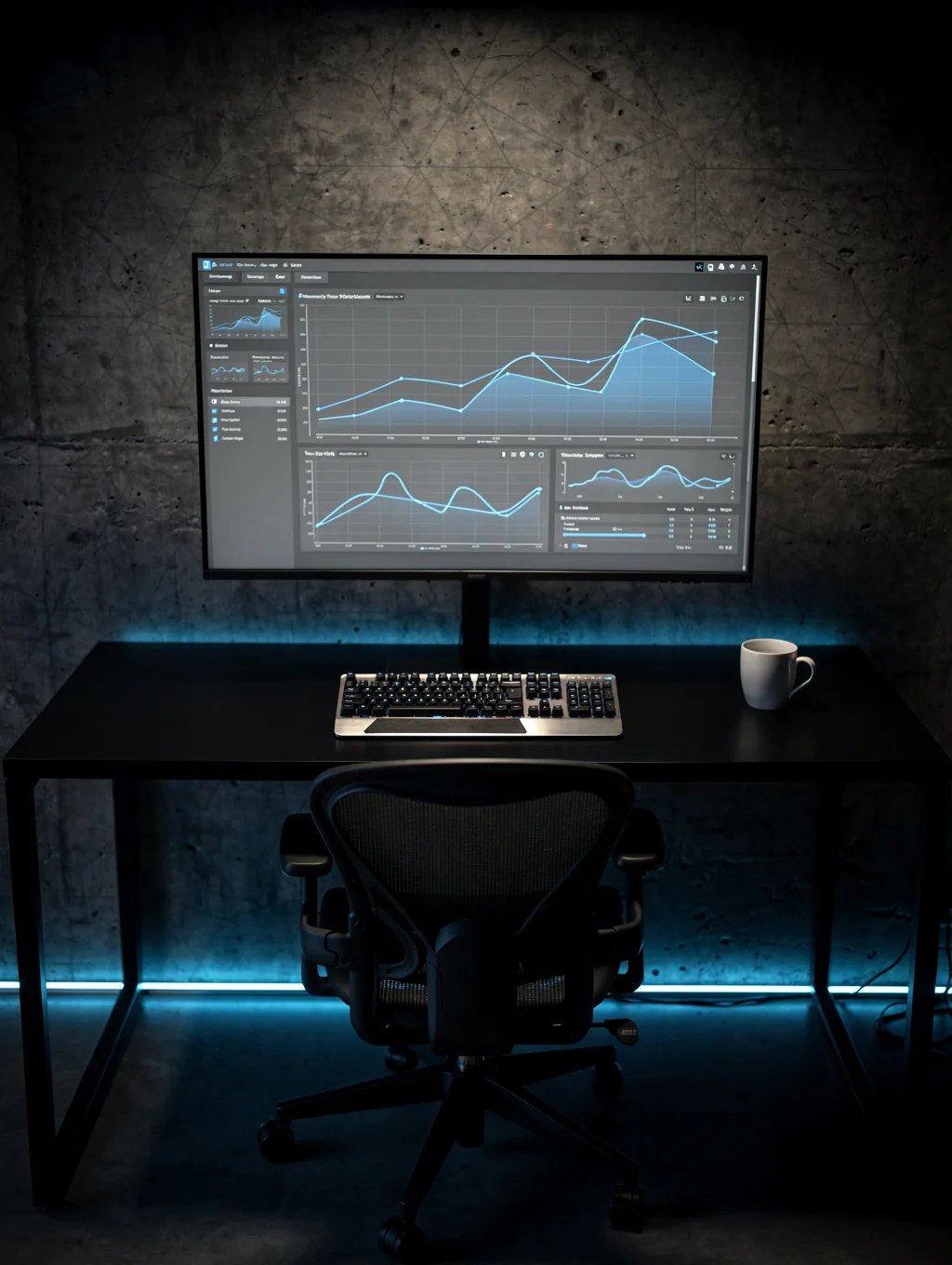 Modern UI design interface on a workstation